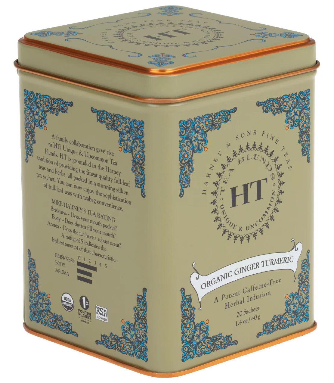 Organic Ginger Turmeric, HT Tin of 20 Sachets